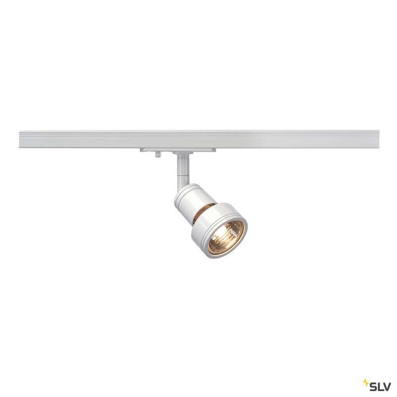 PURI spot for 240V 1-phase track, QPAR51, white, max. 50W, incl. 1-phase adapter