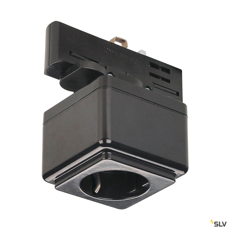 SOCKET for EUTRAC 240V 3-phase surface-mounted track, black