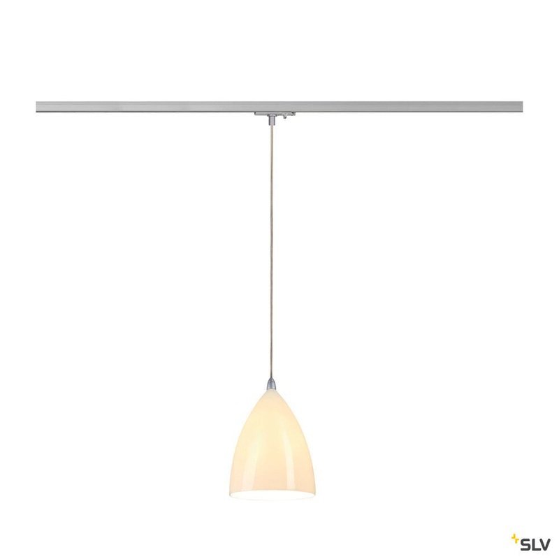 TONGA 4 pendant  for 240V 1-phase track, A60, white ceramic shade, max. 60W, incl. 1-phase adapter