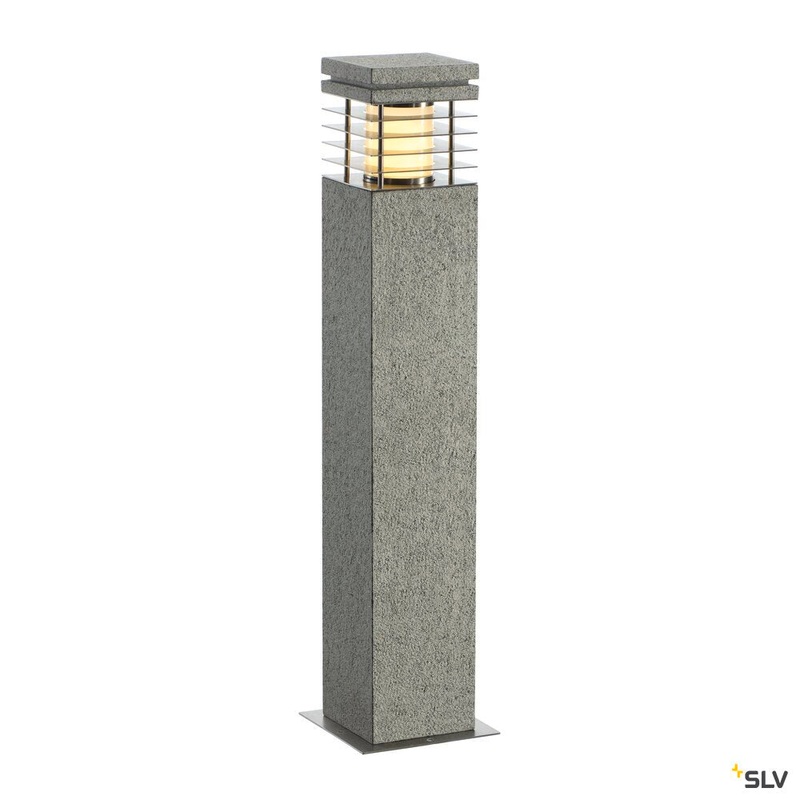 ARROCK GRANITE, outdoor floor stand, TC-(D,H,T,Q)SE, square, granite, salt & pepper, L/W/H 12/12/70 cm, max. 15W
