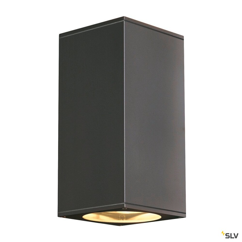 BIG THEO, outdoor wall light, QPAR111, IP44, square, up/down, anthracite, max. 150W