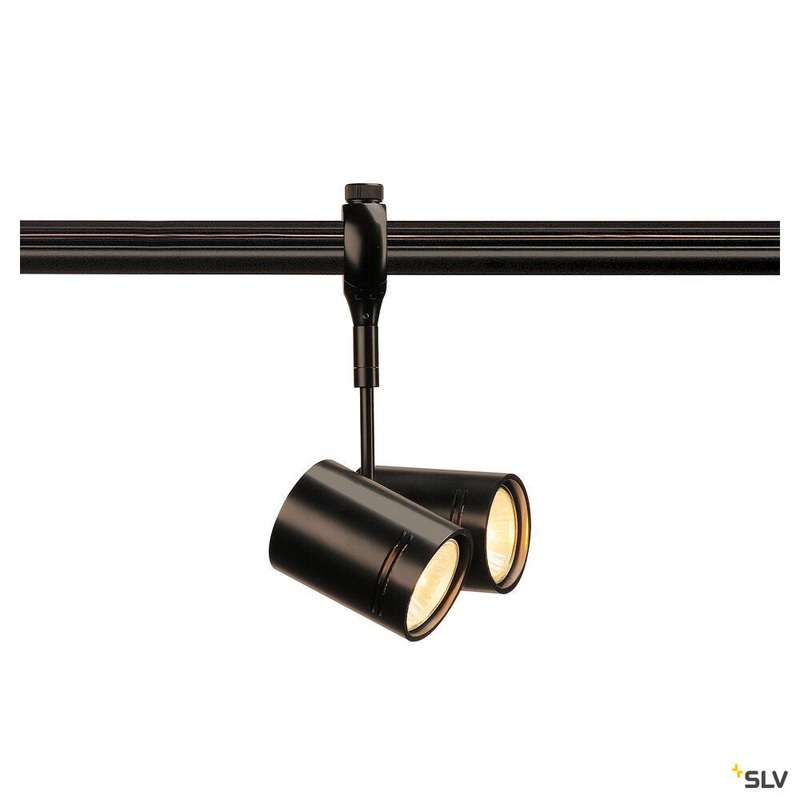 BIMA 2, spot for 240V track EASYTEC II, QPAR51, double-headed, black, 2x50W max.