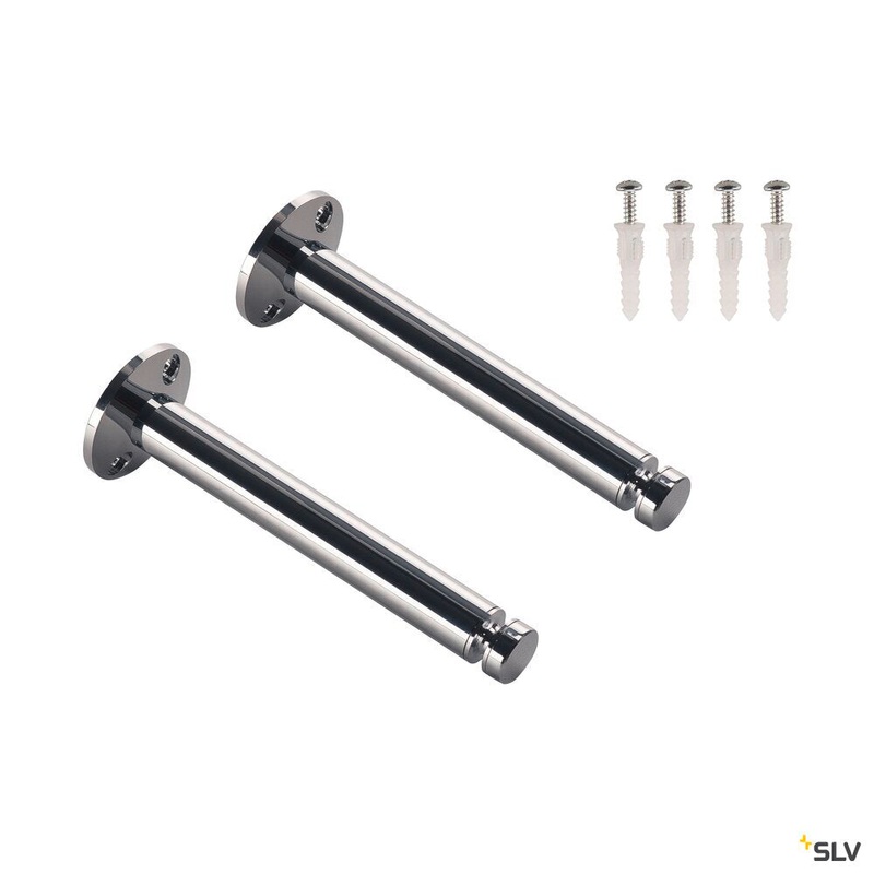 CEILING DEFLECTOR, for low-voltage cable system, chrome, 2 pieces, 16.2cm, with pulley