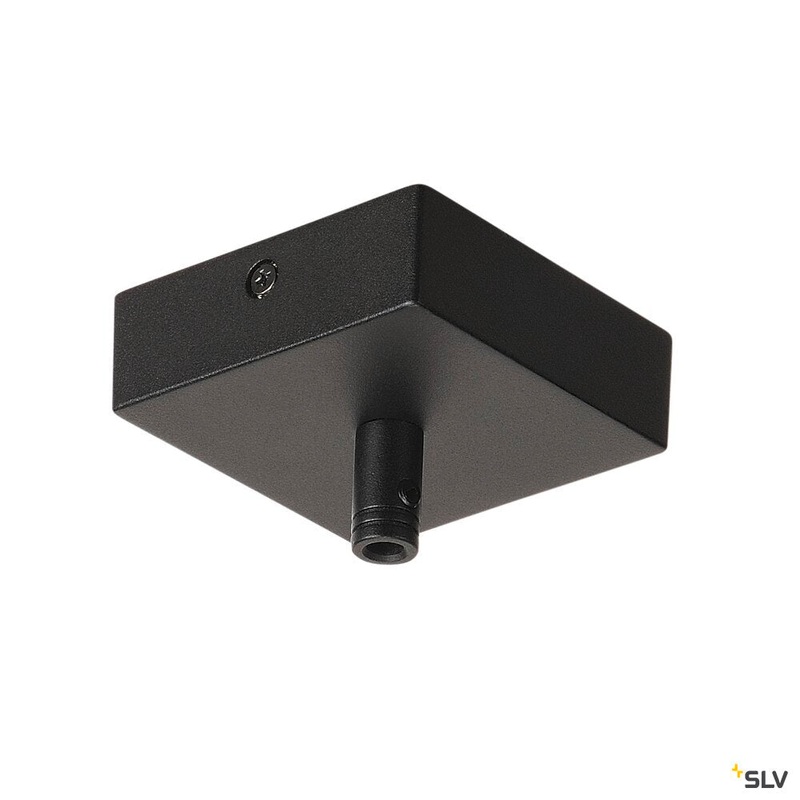 CEILING PLATE, for GLENOS, matt black, with strain relief