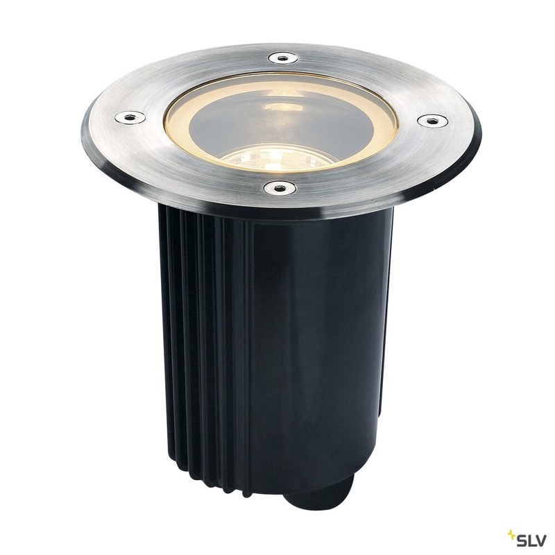 DASAR 80, outdoor inground fitting, QPAR51, IP67, round, stainless steel 316, max. 35W
