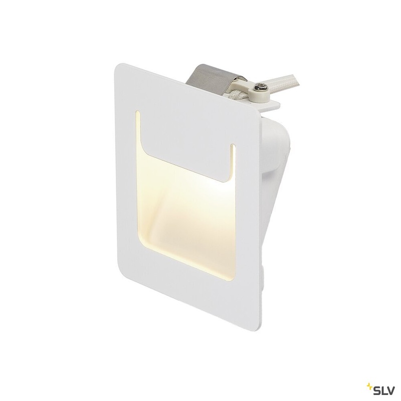 DOWNUNDER PUR 80, recessed fitting, LED, 3000K, square, white, L/W/H 8/3.2/8 cm, incl. leaf springs