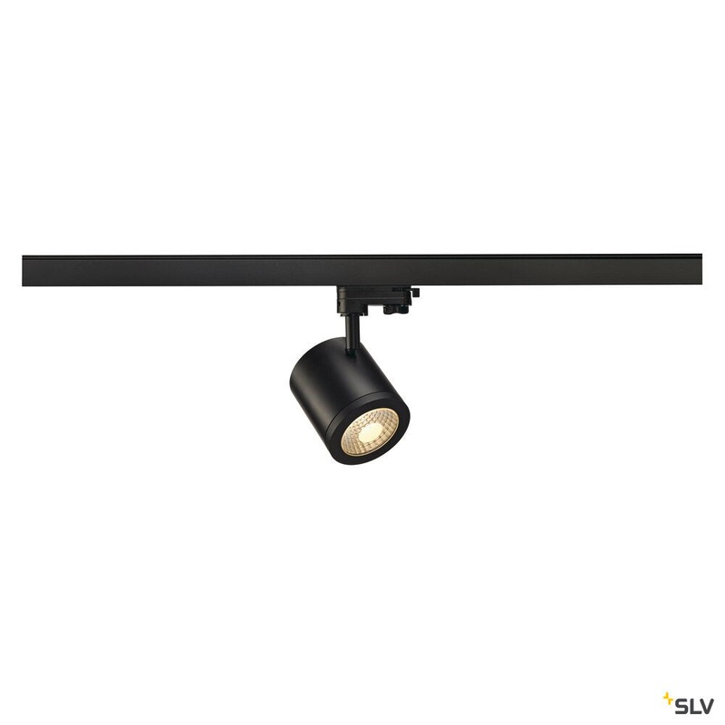 ENOLA_C, spot for 240V 3-phase track, LED, 3000K, round, black, 55, 11.2 W, incl. 3-phase adapter
