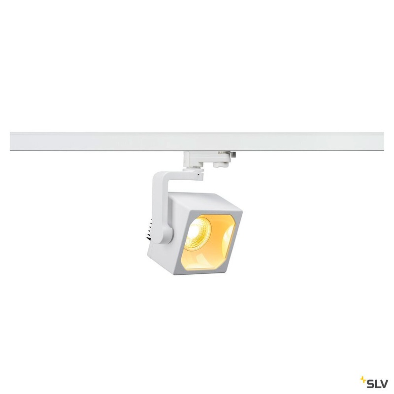 EURO CUBE, spot for 240V 3-phase track, LED, 3000K, white, 60, incl. 3-phase adapter