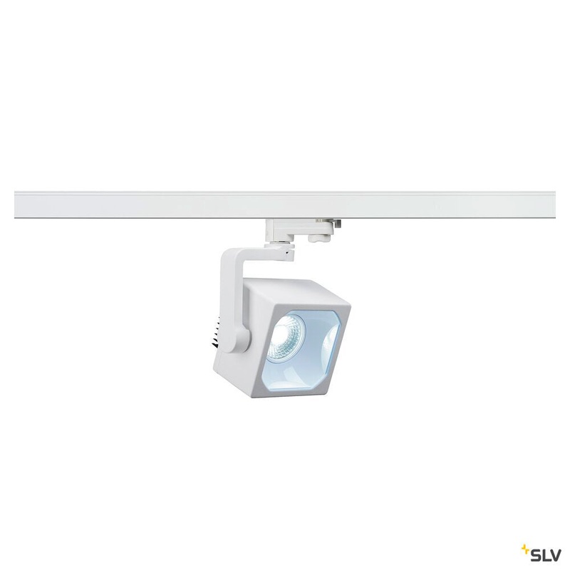 EURO CUBE, spot for 240V 3-phase track, LED, 4000K, white, 60, incl. 3-phase adapter