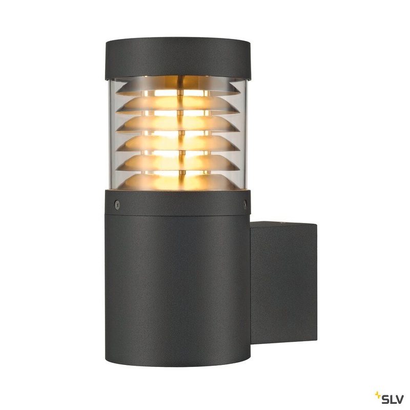 F-POL WALL, outdoor wall light, TC-(D,H,T,Q)SE, IP54, round, anthracite, max. 20W