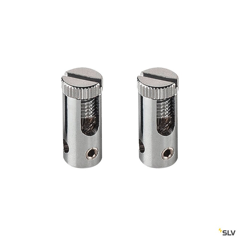 FEED-IN, for low-voltage cable system, chrome, 2 pieces, max. 25A