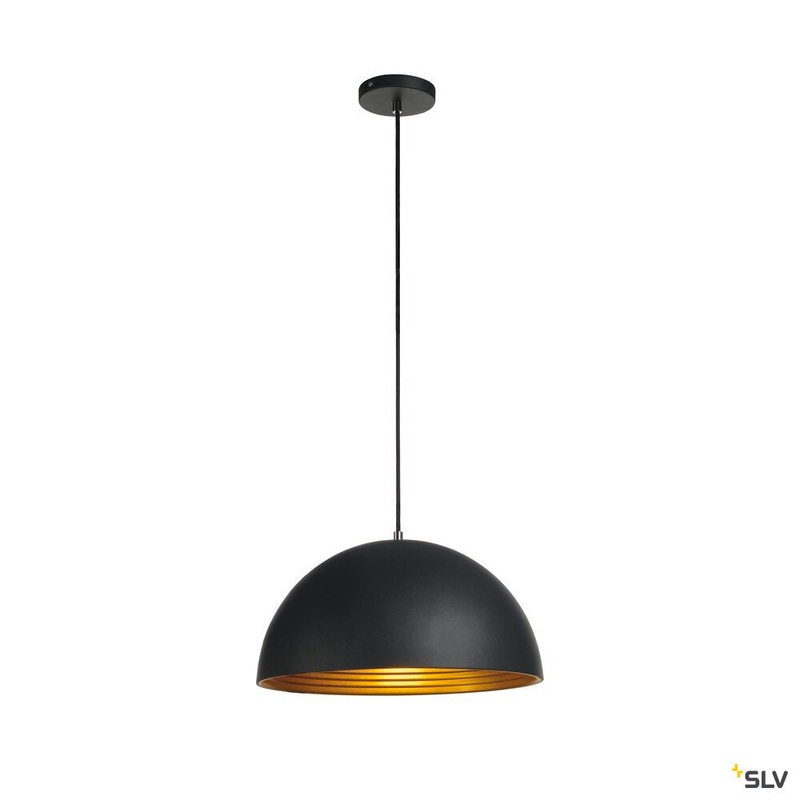 FORCHINI M PD-2, pendant, TC-(D,H,T,Q)SE, round, black/gold,  40cm, max. 40W