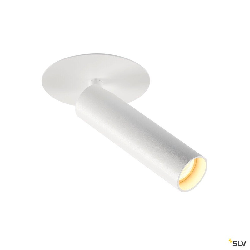 KARPO, recessed fitting, single-headed, LED, 3000K, white, flat canopy, 7.5W