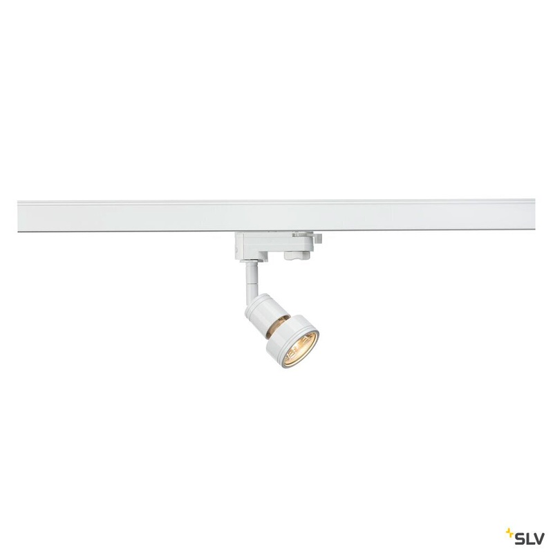PURI spot for 240V 3-phase track, QPAR51, white, max. 50W, incl. 3-phase adapter