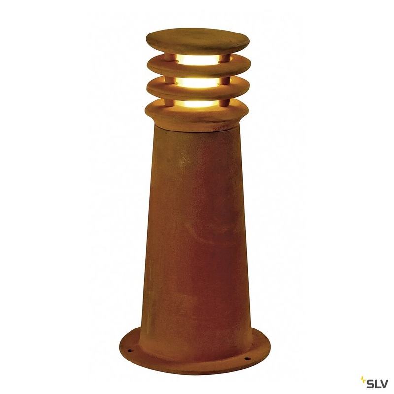 RUSTY 40, outdoor floor stand, TC-DSE, IP55, round, rusted steel, /H 19/40 cm, max. 11W