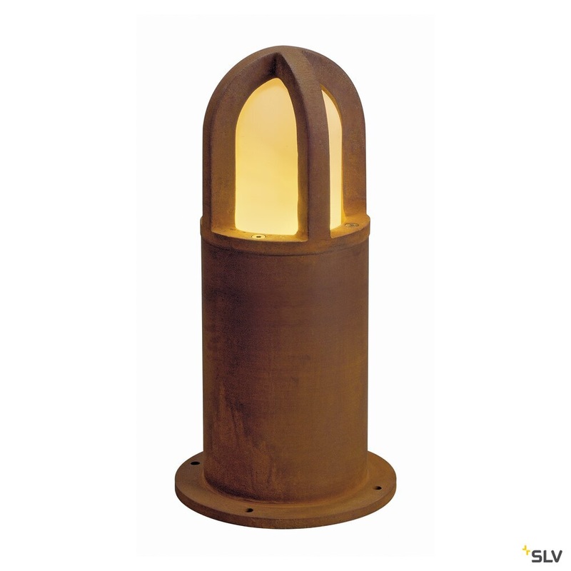 RUSTY CONE 40, outdoor floor stand, TC-DSE, IP54, round, rusted steel, /H 15/40 cm, max. 11W