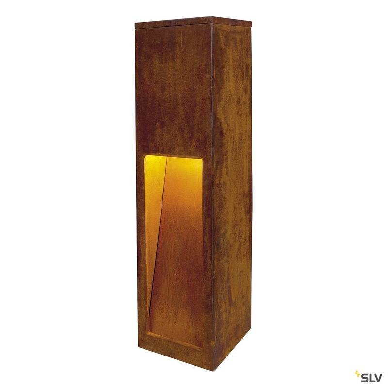 RUSTY SLOT 50, outdoor floor stand, TC-DSE, IP44, rusted steel, L/W/H 12/12/50 cm, max. 11W