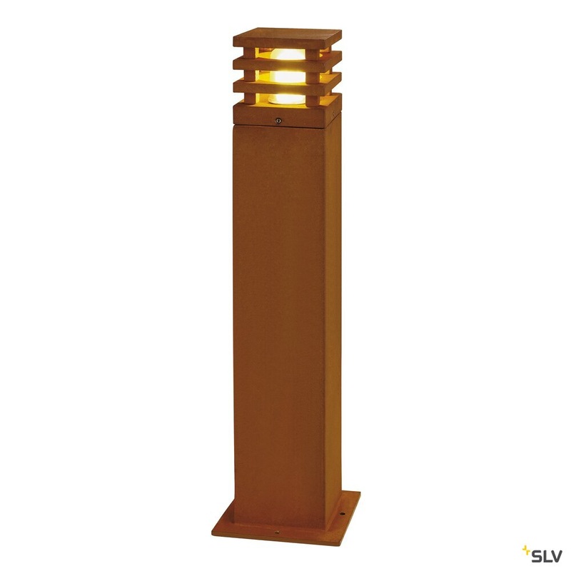 RUSTY SQUARE 70, outdoor floor stand, TC-DSE, IP55, square, rusted steel, L/W/H 12/12/71 cm, max. 11W