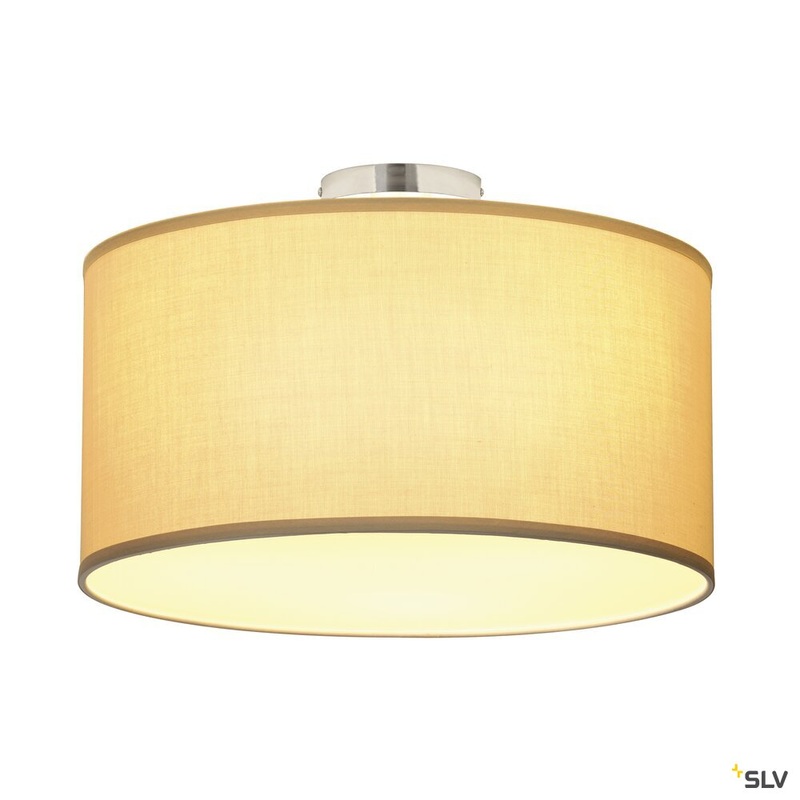 SOPRANA CL-1, ceiling light, TC-DSE, round, beige shade /H 50/26 cm, max. 3x60W