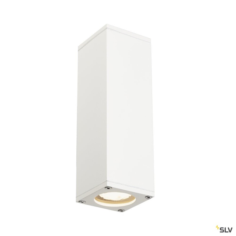 THEO, outdoor wall light, QPAR51, IP44, square, up/down, white, max. 70W