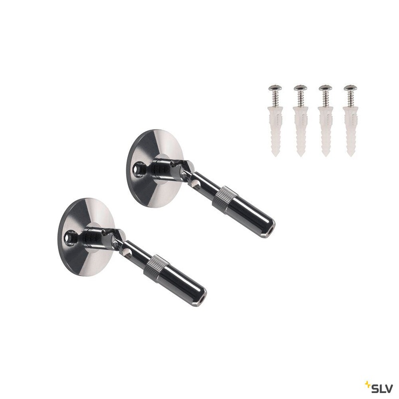 WALL BRACKET, for low-voltage cable system, chrome, 2 pieces, 10cm