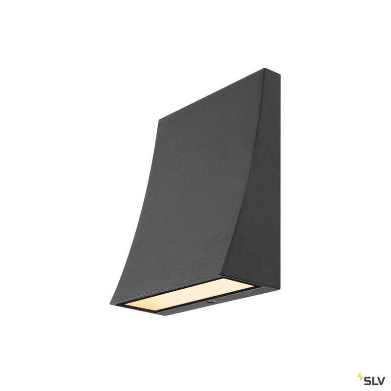 DELWA WIDE LED outdoor wall light, 3000K, 100, anthracite, IP44