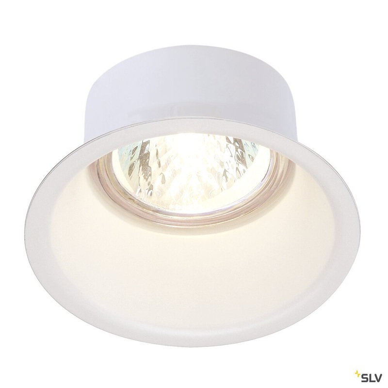 HORN 1 recessed fitting, QPAR51, single-headed, round, matt white, max. 50W, incl. clip springs