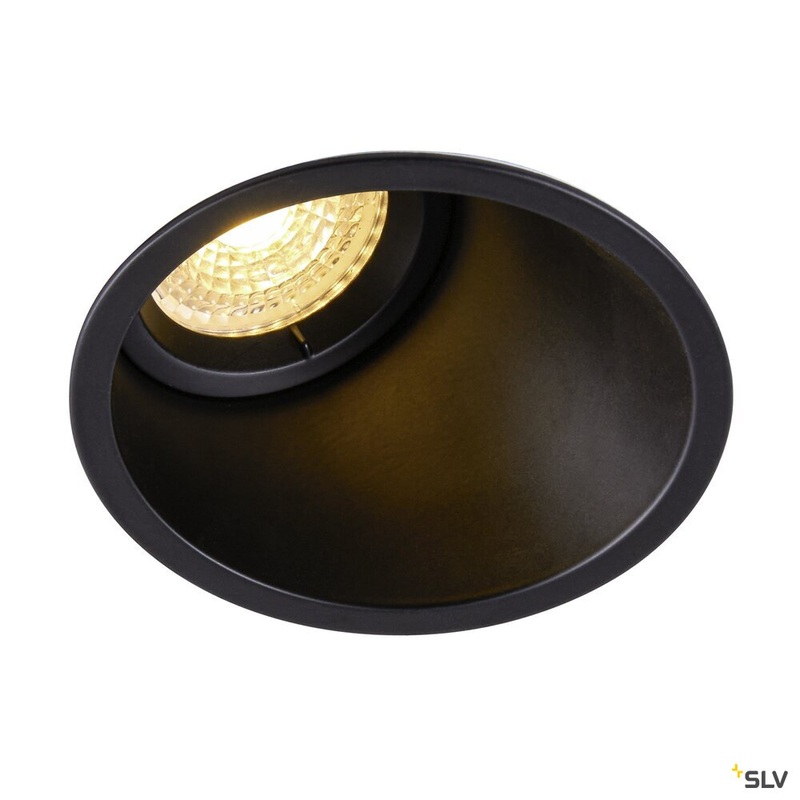 HORN-A, recessed fitting, QPAR51, round, matt black, max. 50W, incl. clip springs