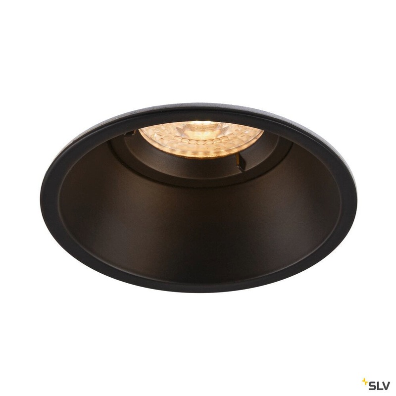 HORN-O, recessed fitting, QPAR51, round, matt black, max. 50W, incl. clip springs
