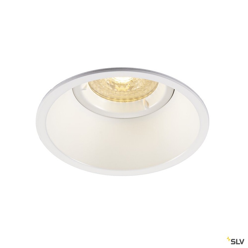 HORN-O, recessed fitting, QPAR51, round, matt white, max. 50W, incl. clip springs