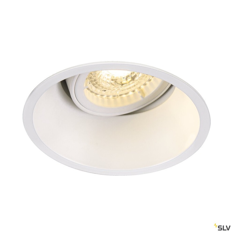 HORN-T, recessed fitting, QPAR51, round, matt white, tiltable, max. 50W, incl. clip springs