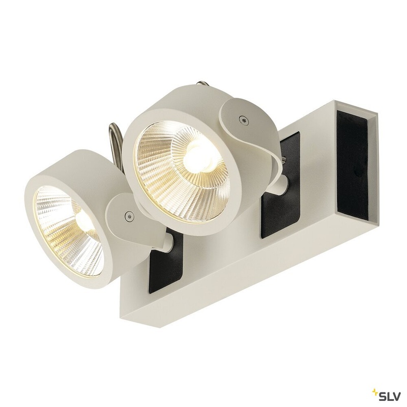 KALU, wall and ceiling light, double-headed, LED, 3000K, white/black, 60