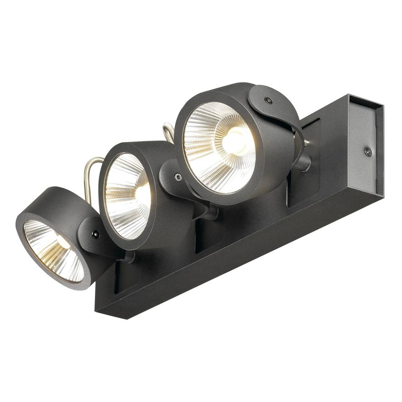 KALU, wall and ceiling light,  three-headed, LED, 3000K, black, 60