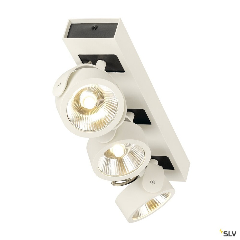 KALU, wall and ceiling light,  three-headed, LED, 3000K, white/black, 60