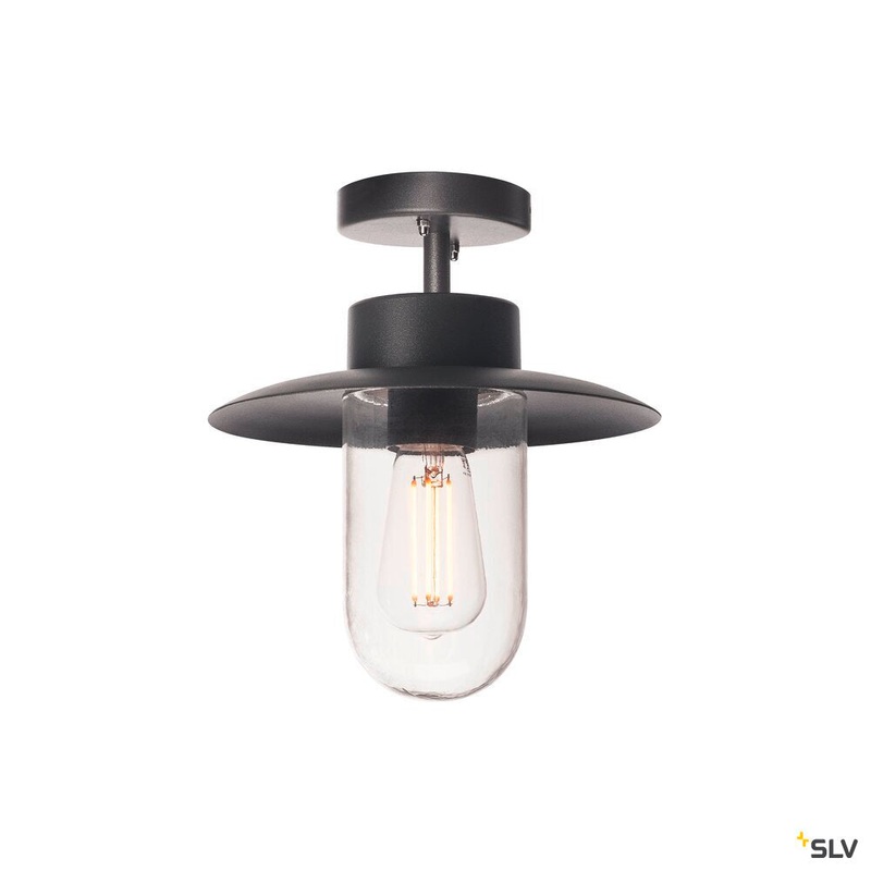 MOLAT, outdoor ceiling light, E27, anthracite, max. 60W, IP44