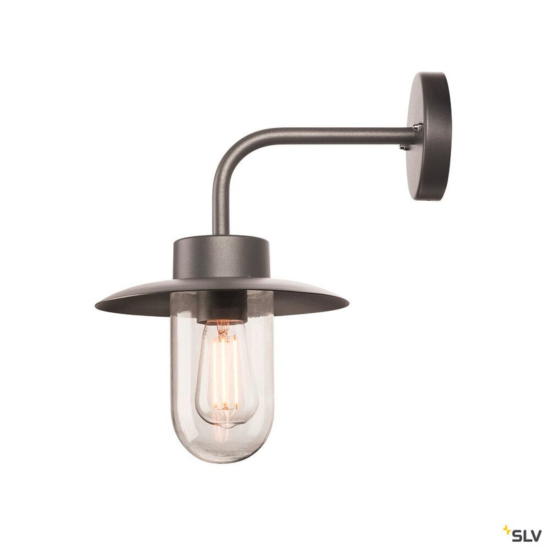 MOLAT, outdoor wall light, E27, anthracite, max. 60W, IP44