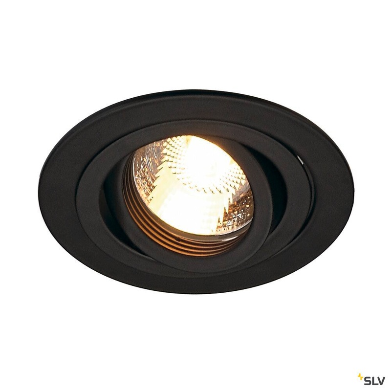 NEW TRIA 1 recessed fitting, single-headed, QPAR51, round, black, max. 50W, incl. leaf springs