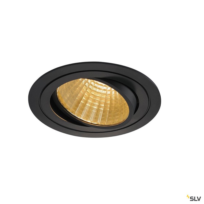 NEW TRIA 1 SET recessed fitting, LED, 2700K, round, black, 30, 29W, incl. driver, clip springs