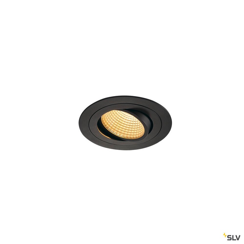 NEW TRIA 1 SET recessed fitting, LED, 2700K, round, black, 38, 14W, incl. driver, clip springs