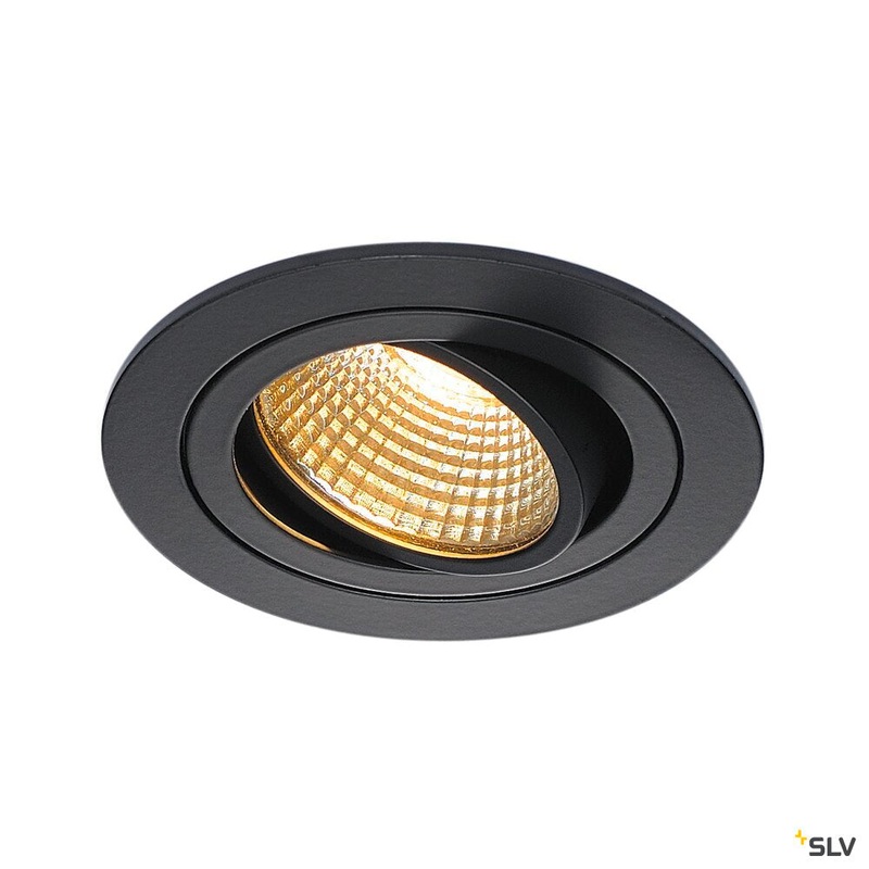 NEW TRIA 1 SET recessed fitting, LED, 2700K, round, matt black, 38, incl. driver, clip springs