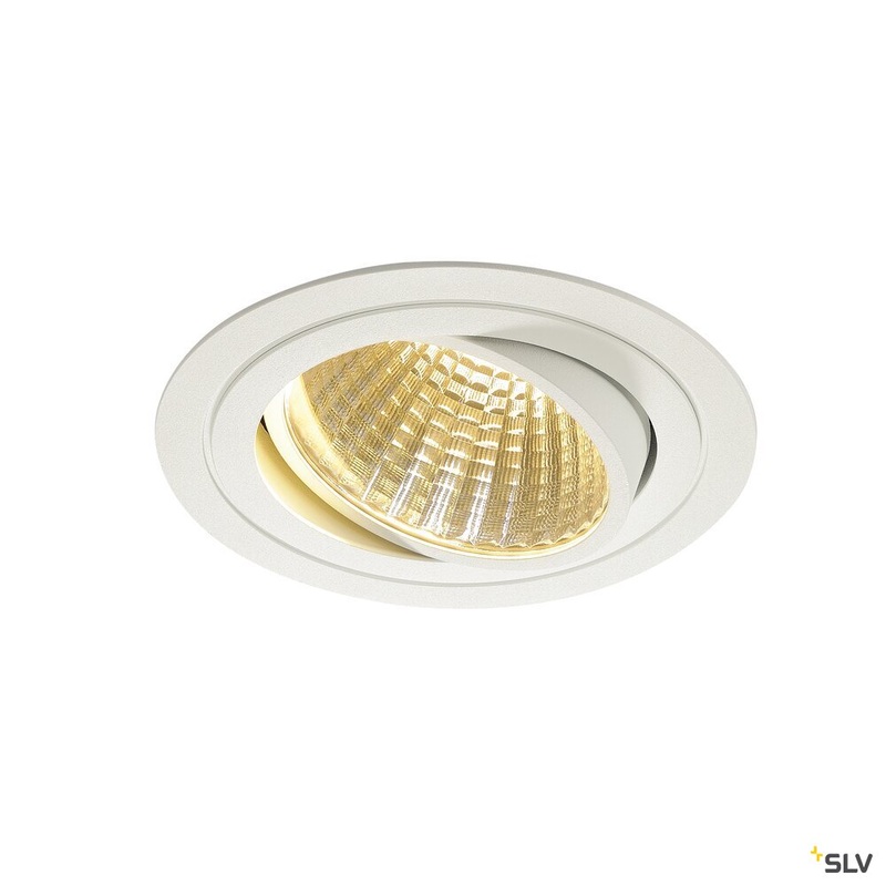 NEW TRIA 1 SET recessed fitting, LED, 2700K, round, white, 30, 29W incl. driver, clip springs