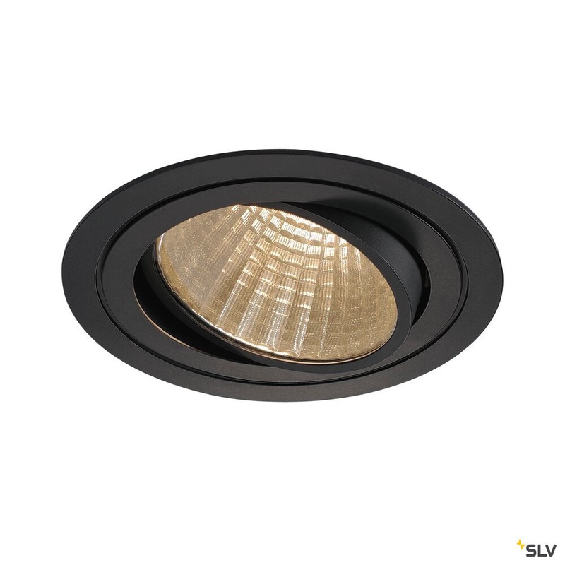 NEW TRIA 1 SET recessed fitting, LED, 3000K, round, black, 30, 29W, incl. driver, clip springs