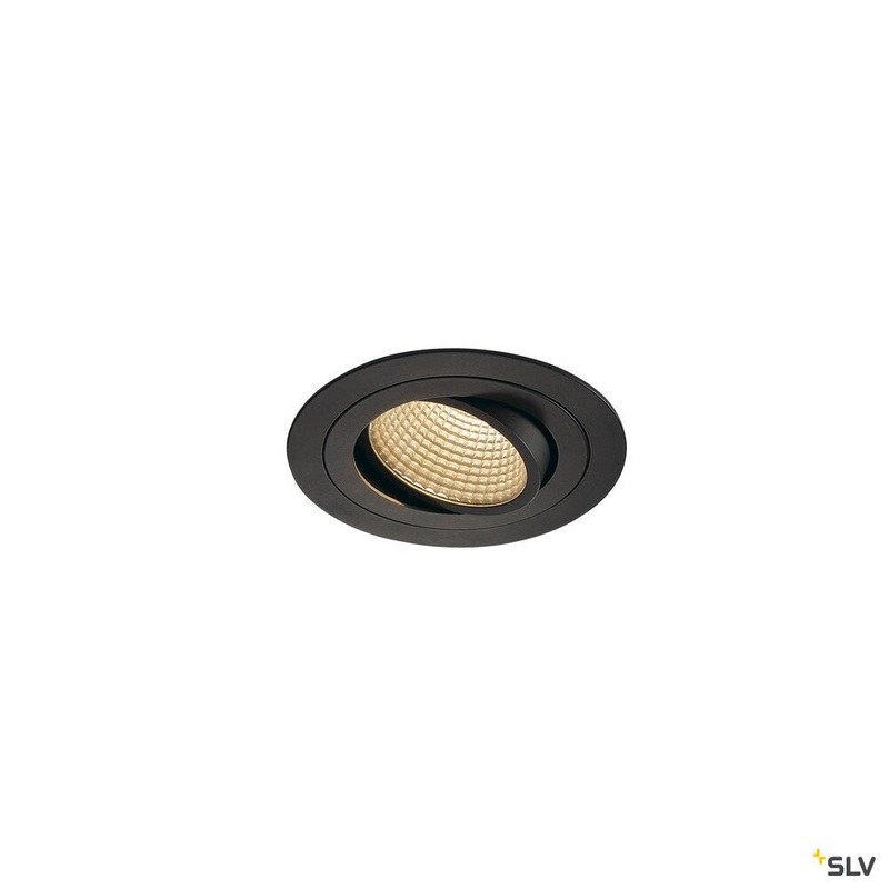 NEW TRIA 1 SET recessed fitting, LED, 3000K, round, black, 38, 15W, incl. driver, clip springs