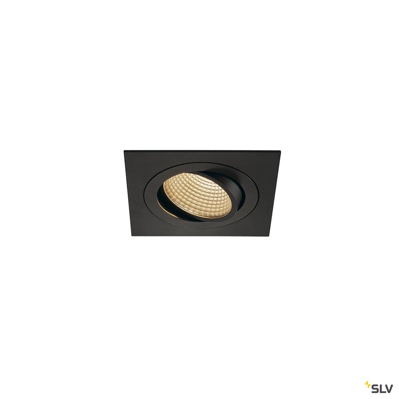 NEW TRIA 1 SET recessed fitting, LED, 3000K, square, black, 38, 16W, incl. driver, clip springs