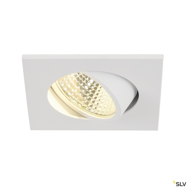 NEW TRIA 1 SET recessed fitting, LED, 3000K, square, white, 38, incl. driver, clip springs