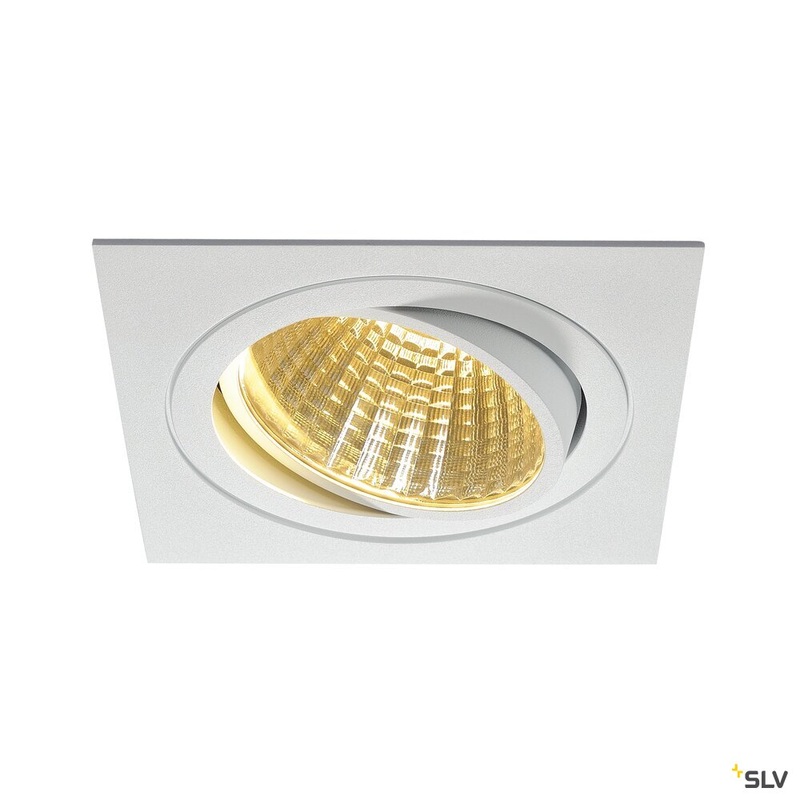 NEW TRIA 1 SET recessed fitting, single-headed LED, 2700K, square, white, 30, 29W, incl. driver, clip springs