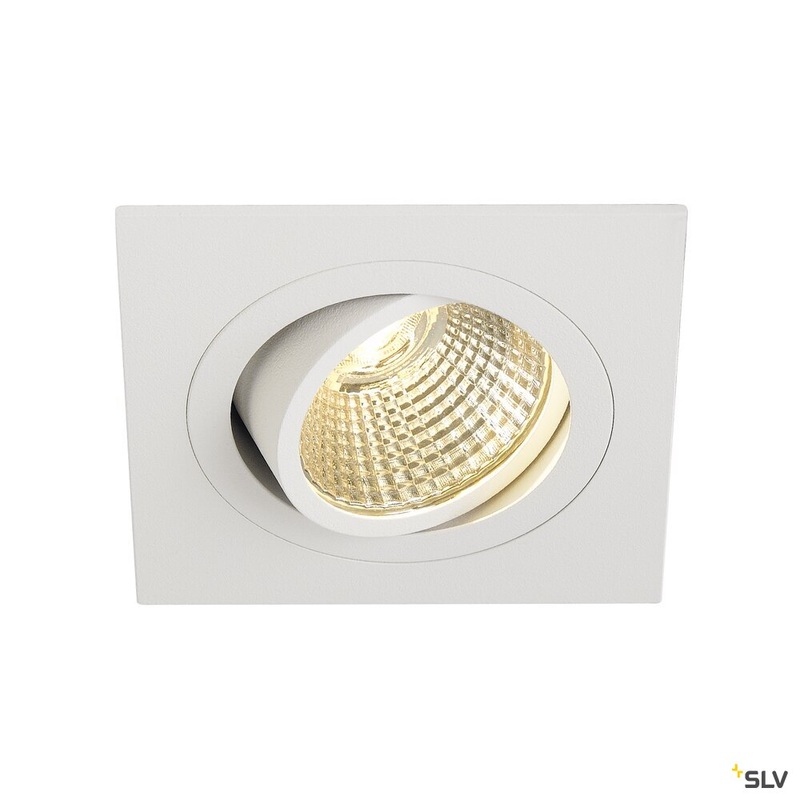 NEW TRIA 1 SET recessed fitting, single-headed LED, 2700K, square, white, 38, 9.1W, incl. driver, clip springs