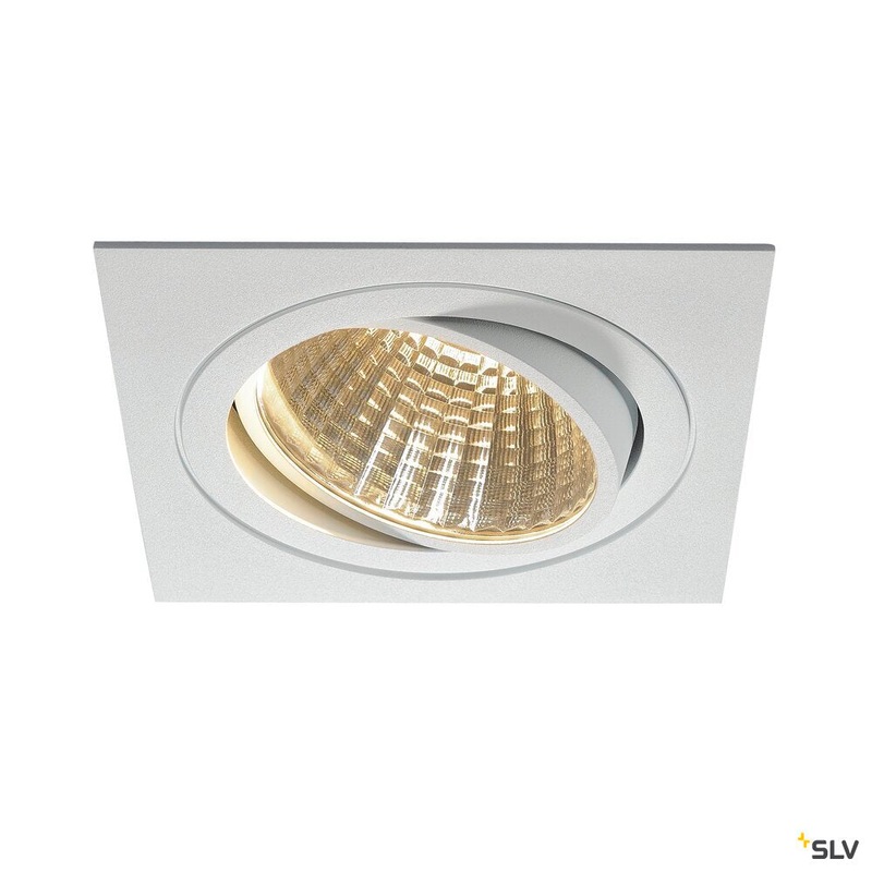 NEW TRIA 1 SET recessed fitting, single-headed LED, 3000K, square, white, 30, 29W, incl. driver, clip springs