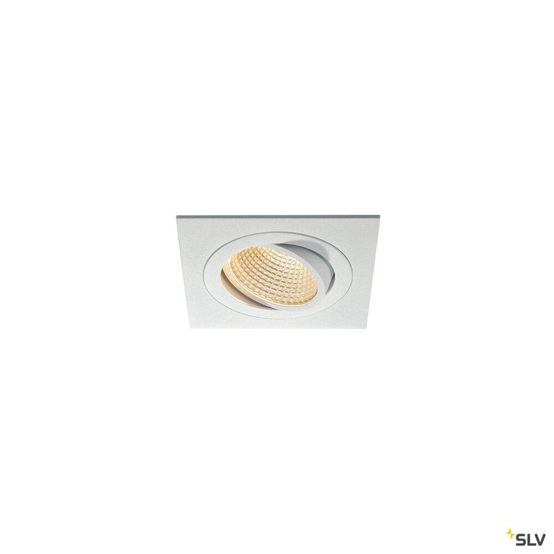 NEW TRIA 1 SET recessed fitting, single-headed LED, 3000K, square, white, 38, 16W, incl. driver, clip springs