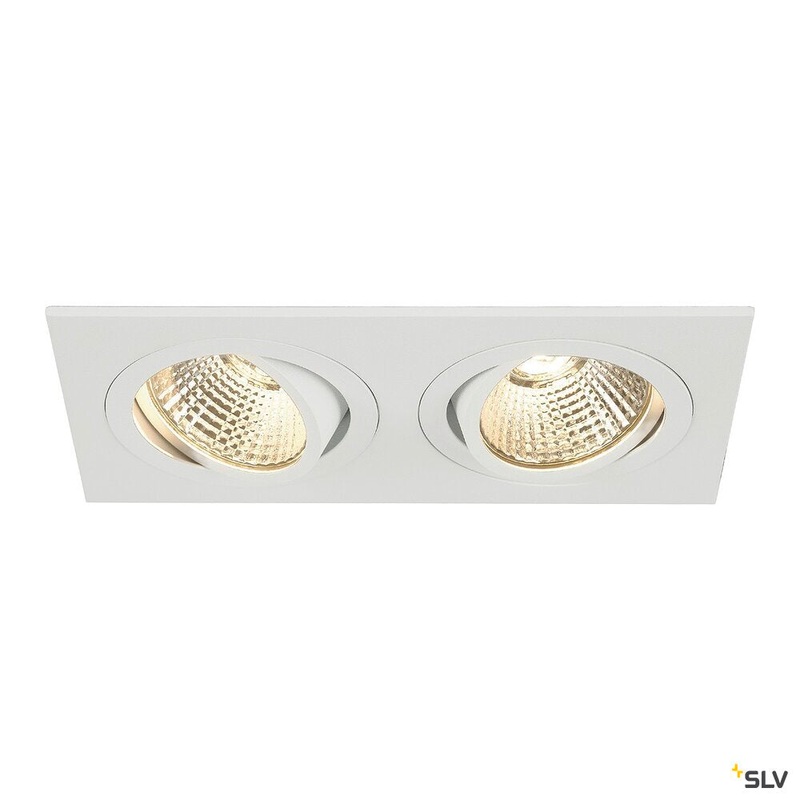 NEW TRIA 2 SET recessed fitting, double-headed LED, 2700K, rectangular, white, 38, 14.7W, incl. driver, clip springs